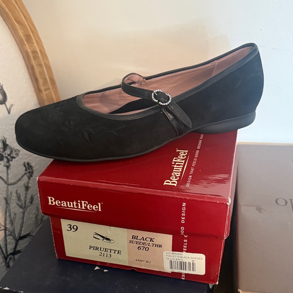 BeautiFeel Black Mary Jane Flats with Buckle